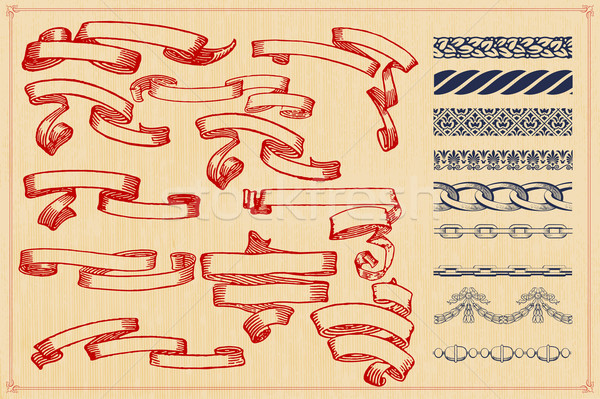 Ontwerp communie bloem abstract retro tekening Stockfoto © roverto