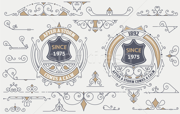 Vintage Elements for Invitations, Banners, Posters, Placards, Ba Stock photo © roverto
