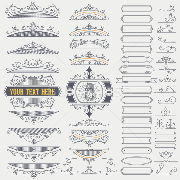 Stock photo: Kit of Vintage Elements for  Banners, Invitations, Posters, Plac