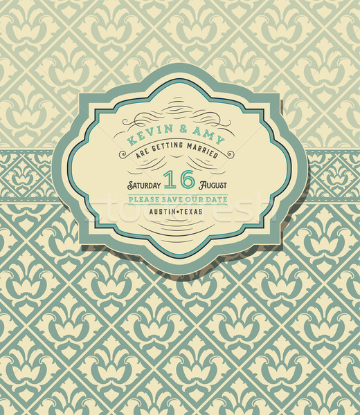 Vintage vector bestand bruiloft ontwerp Stockfoto © roverto