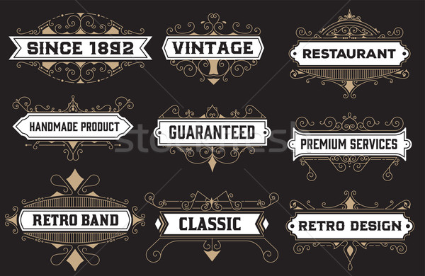 vintage logo template, Hotel, Restaurant, Business Identity set. Stock photo © roverto