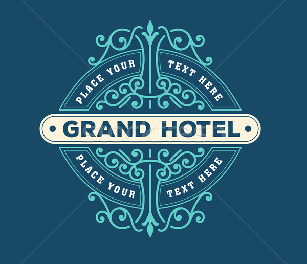 Klasszikus logo sablon hotel étterem üzlet Stock fotó © roverto