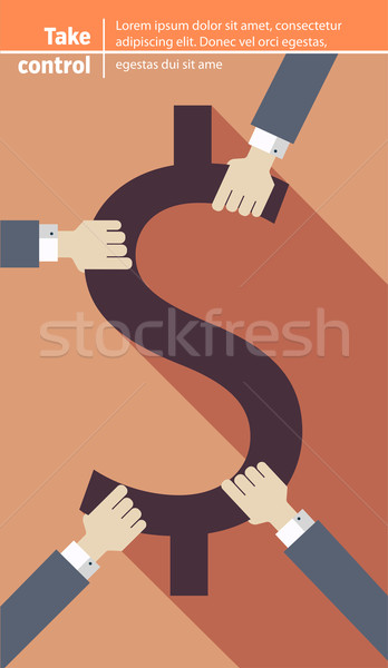 Hands controlling dollar symbol Stock photo © roverto