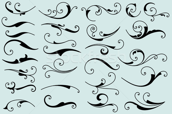Stock photo: Set of calligraphic swashes and flourishes