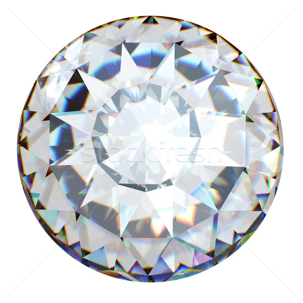 Diamante brillante taglio prospettiva isolato bianco Foto d'archivio © Rozaliya