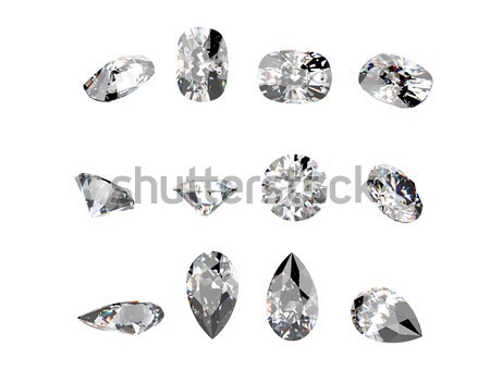 Kolekcja koniak diament odizolowany biały kamień szlachetny Zdjęcia stock © Rozaliya