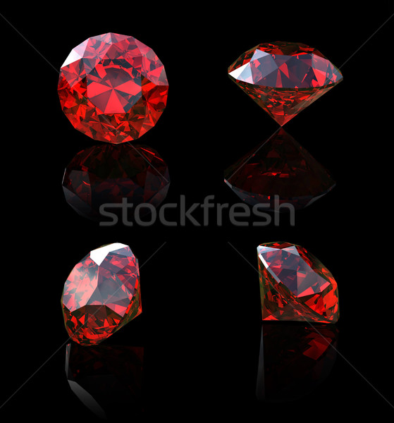 Isolato nero gemma rosso diamante gioielli Foto d'archivio © Rozaliya