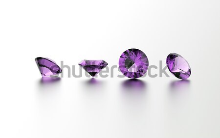 Stock fotó: Ametiszt · izolált · fekete · drágakő · gyémánt · rózsaszín