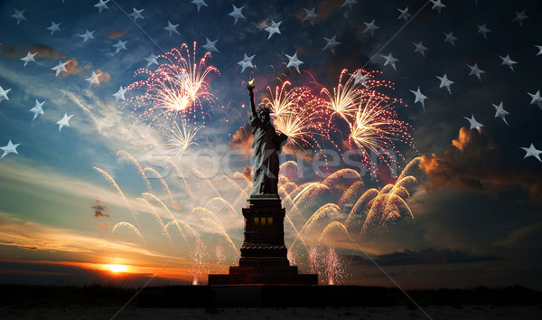 Independence day. Liberty enlightening the world Stock photo © rozbyshaka