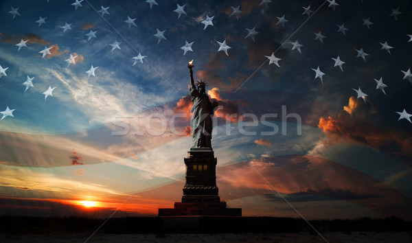 Independence day. Liberty enlightening the world Stock photo © rozbyshaka