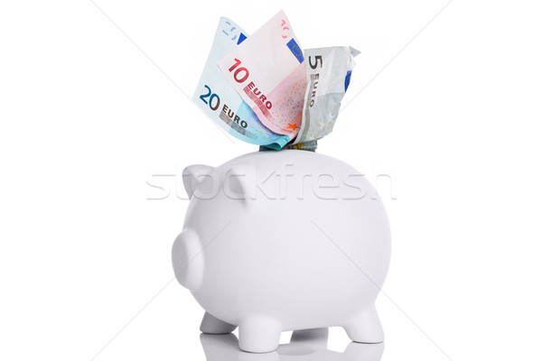 Fehér persely eurók rés fotó kivágás Stock fotó © RTimages