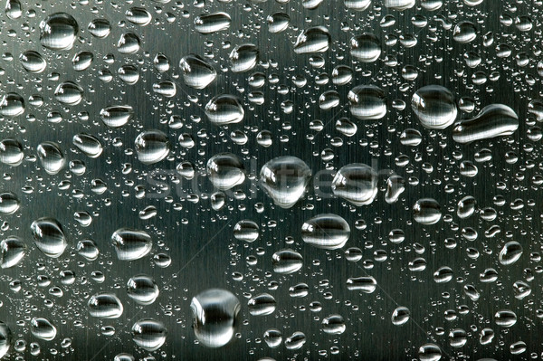 Nat staal waterdruppels oppervlak water textuur Stockfoto © RTimages