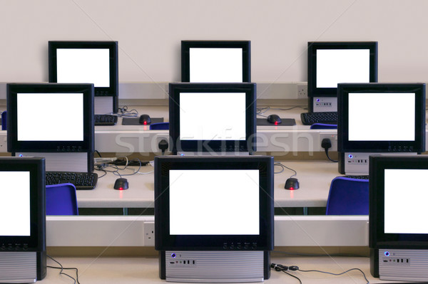 IT classroom multiple computer screens Stock photo © RTimages