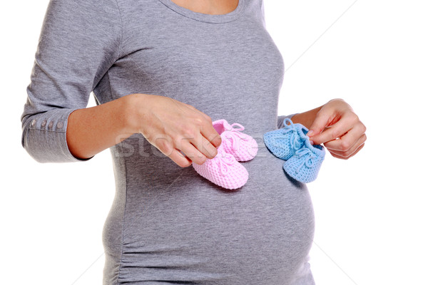 Stockfoto: Zwangere · vrouw · baby · foto · aantrekkelijk · brunette