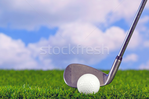 Golf iron behind ball Stock photo © RTimages