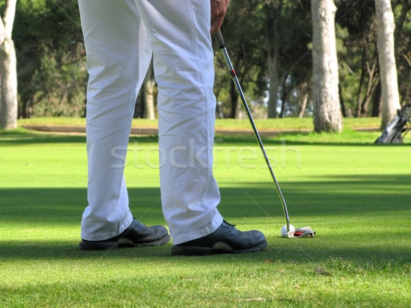 Bianco pantaloni golfista up golf Foto d'archivio © RTimages