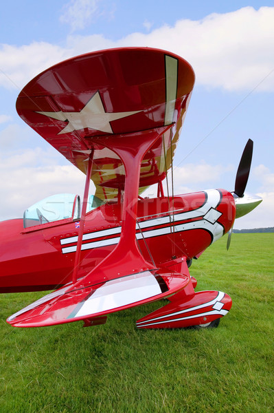 Red Biplane wing view Stock photo © RTimages