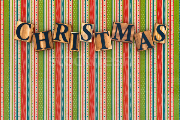 Christmas letters on striped background Stock photo © RTimages