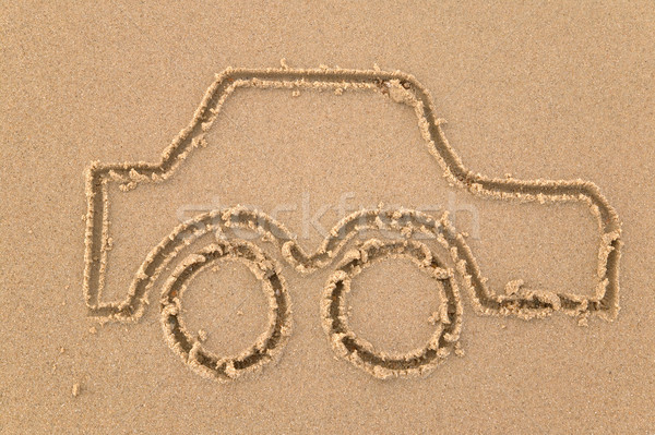 Car sand drawing Stock photo © RTimages