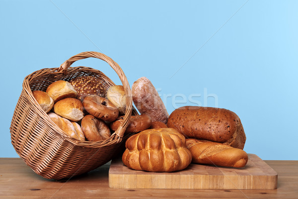 Assortment of bread in a basket Stock photo © RTimages