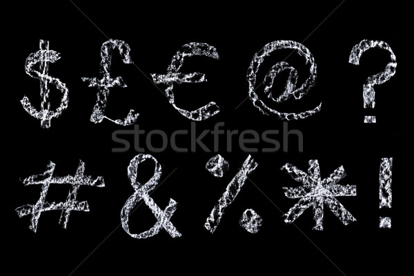 Stock photo: Chalk symbols on blackboard