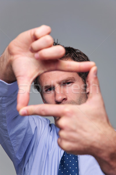 Stock photo: Businessman hand frame