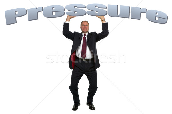 Ciśnienie shot człowiek biznesu portret wsparcia mężczyzna Zdjęcia stock © RTimages
