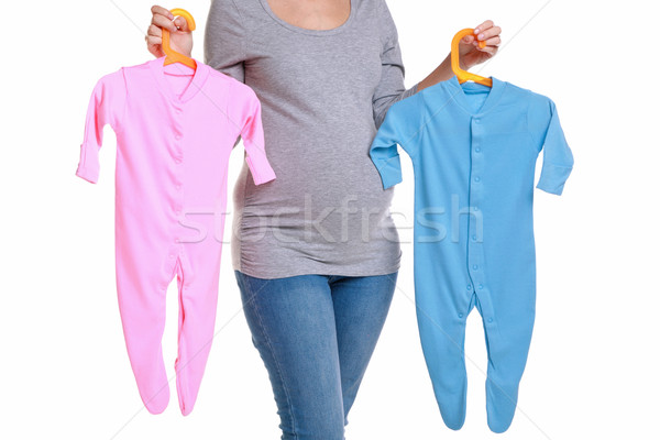 Stockfoto: Zwangere · vrouw · baby · kleding · foto · aantrekkelijk