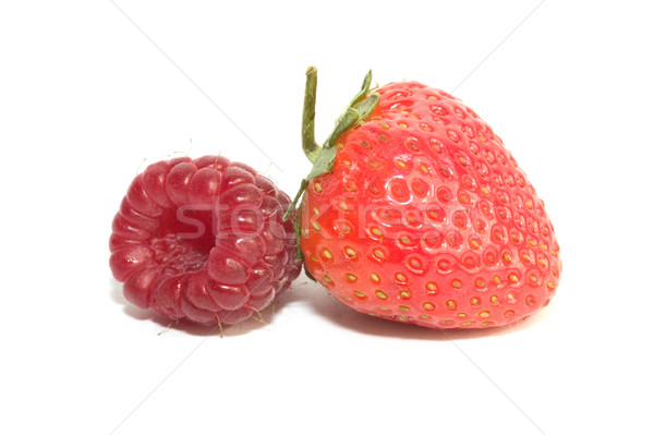 Fruits d'été fraise framboise isolé blanche été [[stock_photo]] © RTimages