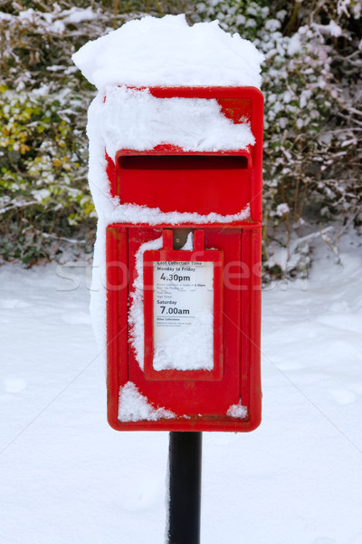 赤 郵便ポスト 雪 伝統的な 英語 冬 ストックフォト © RTimages