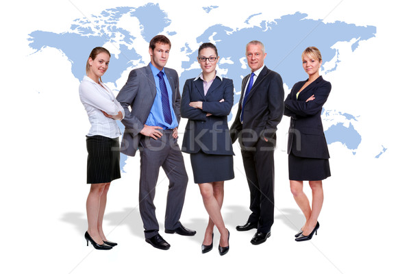 Stockfoto: Wereldwijde · business · team · foto · vijf · corporate · mensen