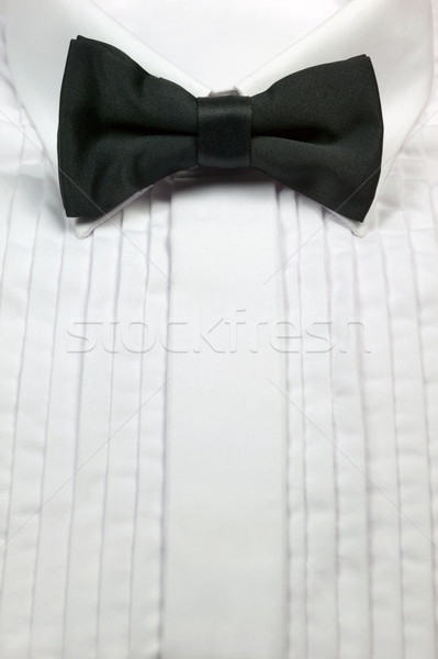 Csokornyakkendő ruha póló fekete selyem fehér Stock fotó © RTimages