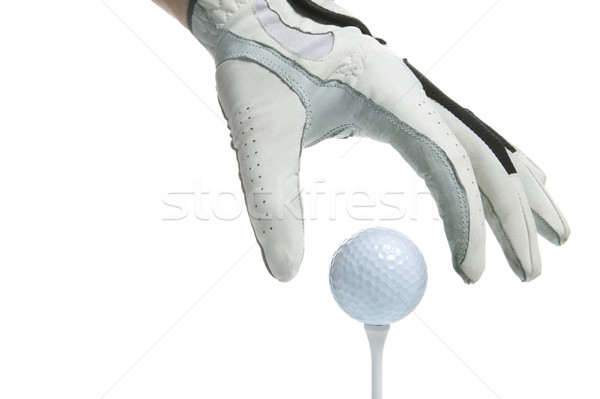 In sus mână minge de golf mare cheie Imagine de stoc © RTimages