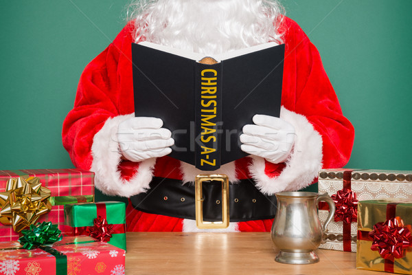 Stockfoto: Lezing · christmas · kerstman · vader · boek