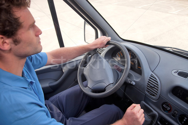 Furgon sofőr kéz vezetés jármű hangszer Stock fotó © RTimages