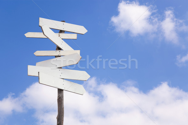 Old blank wooden signpost Stock photo © RTimages