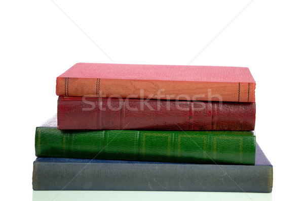 Foto d'archivio: Vecchio · libri · quattro · colorato · isolato