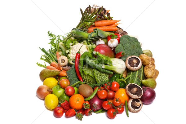 Gyümölcs zöldségek izolált fehér fotó nagyobb csoport Stock fotó © RTimages