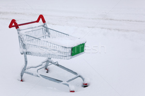 Shopping trolley in the snow Stock photo © RTimages