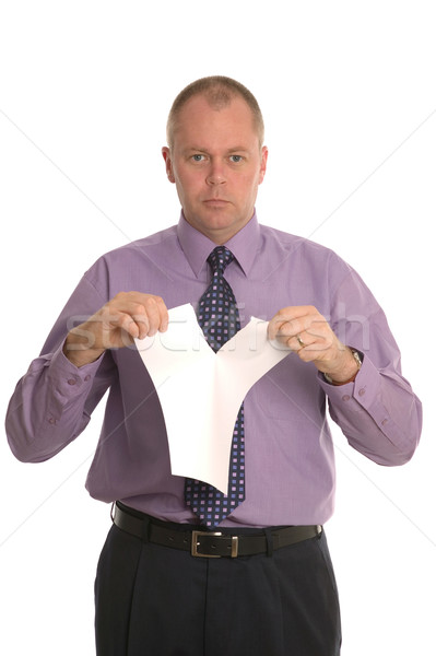 Businessman tearing up a contract. Stock photo © RTimages
