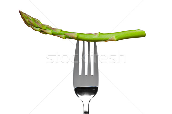 Asparagus on a fork isolated on white Stock photo © RTimages