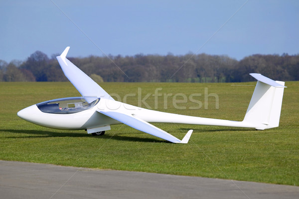 Fehér repülőgép sport mező légy modern Stock fotó © RTimages