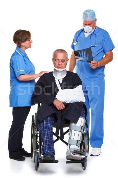 Foto stock: Médico · enfermera · paciente · aislado · foto