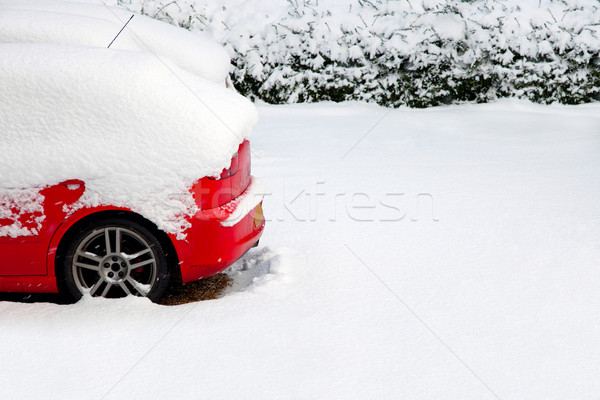 Red car in the snow Stock photo © RTimages