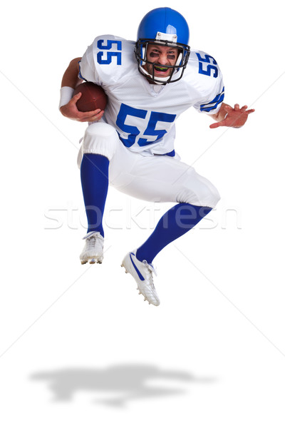 Amerikai futballista kivágás fotó fehér ugrás Stock fotó © RTimages