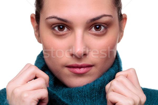 Schönen Brünette braune Augen Porträt Frau tragen Stock foto © RTimages
