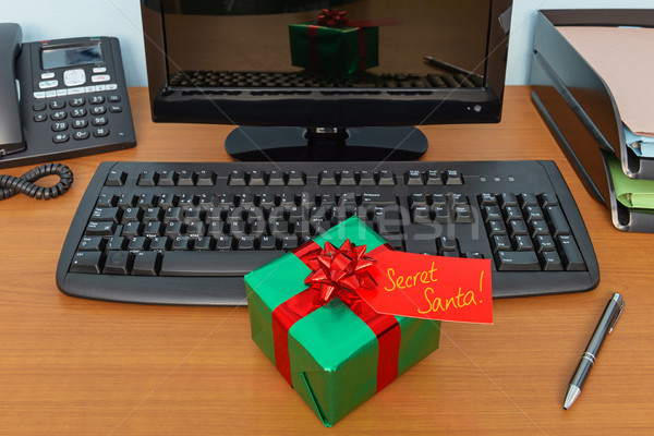 Iroda karácsony titok mikulás ajándék ajándék Stock fotó © RTimages