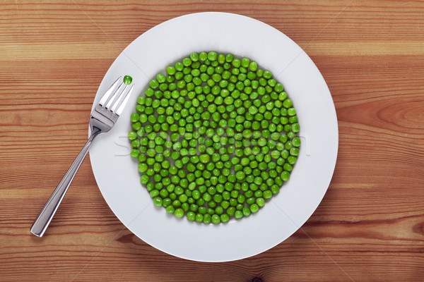 豌豆 白 盤 照片 綠色 叉 商業照片 © RTimages