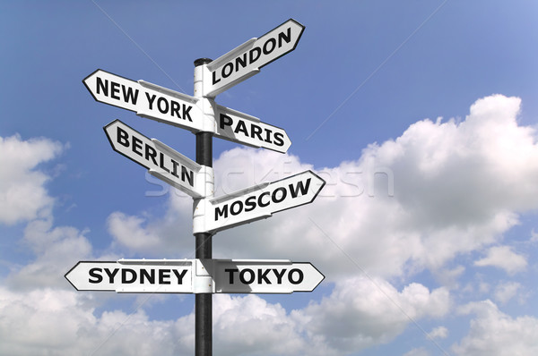 Business Capitals signpost Stock photo © RTimages