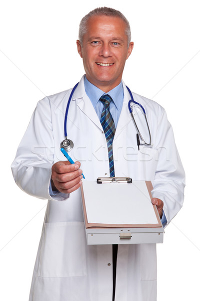 Doctor holding blank medical report Stock photo © RTimages